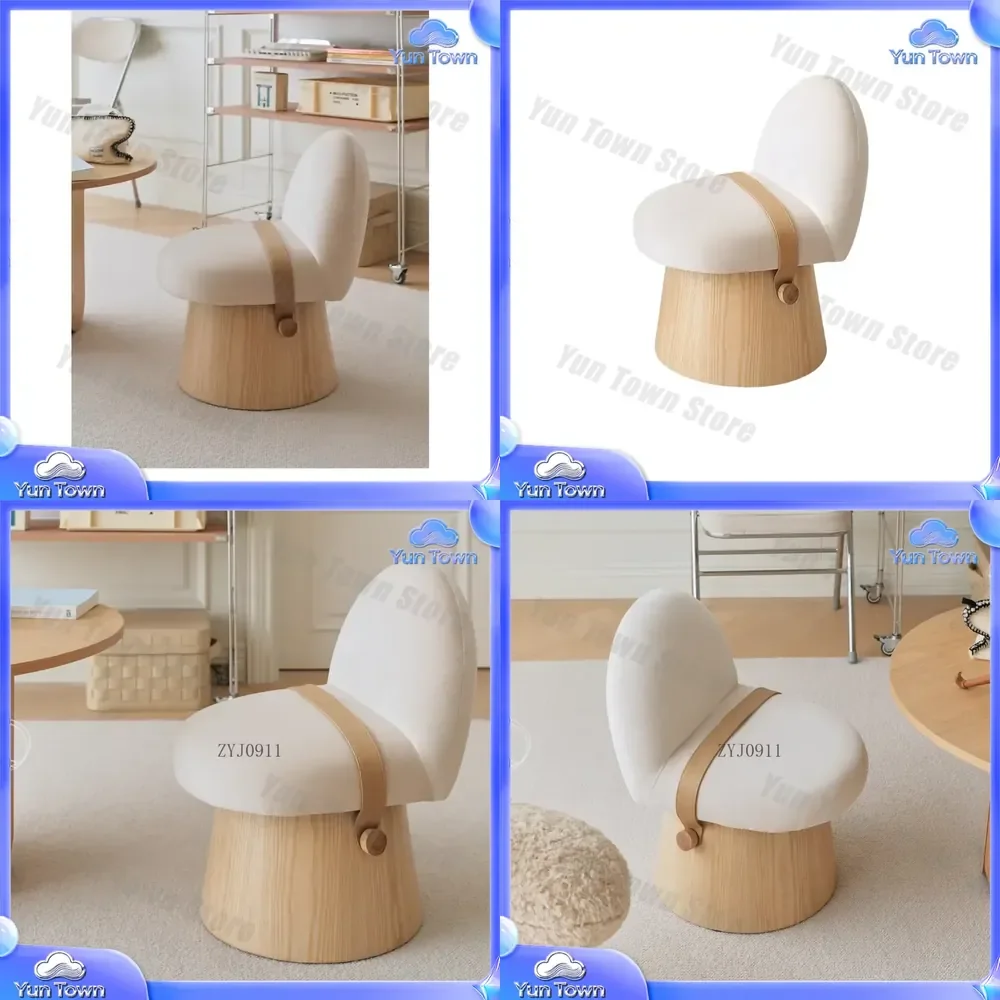 Minimalist Single Sofa Chair for Wabi Sandy Wind Solid Wood Dining Chair for Medieval Designer Light Luxury Leisure Chair