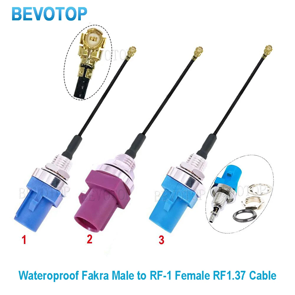 10PCS Fakra to IPX RF1.37 Cable Waterproof Fakra Male Code C/D/Z to u.FL/IPX-1 Female Jack Antenna Pigtail Fakra to Ufl Jumper