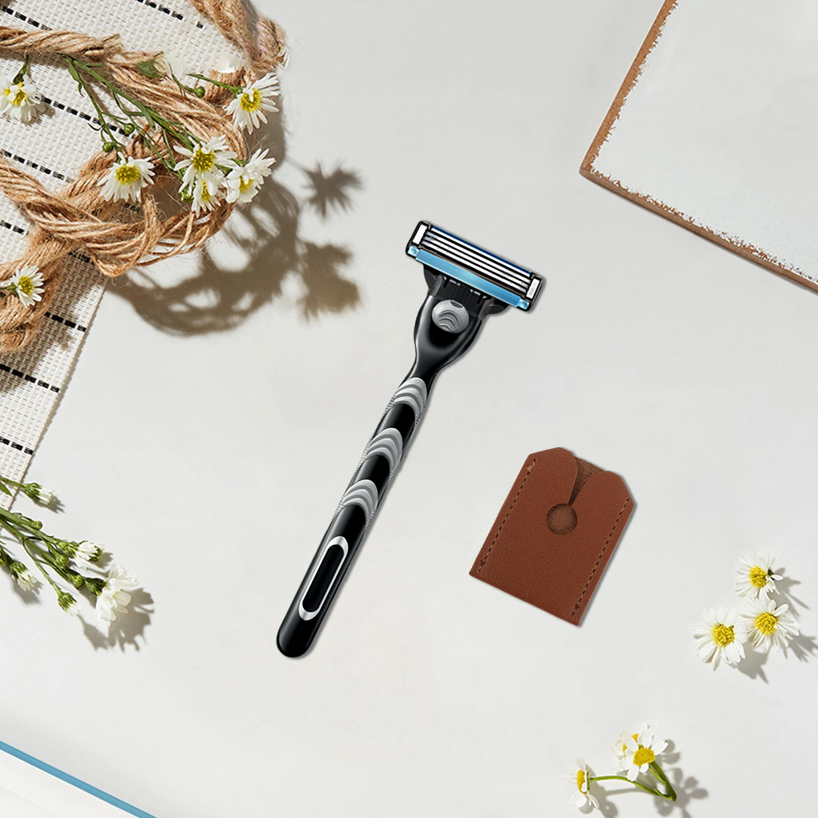 Men's Shaving Razor Kit 1 Piece Advanced Titanium Coated Blade Anti Irritation Technology Compact Travel Friendly