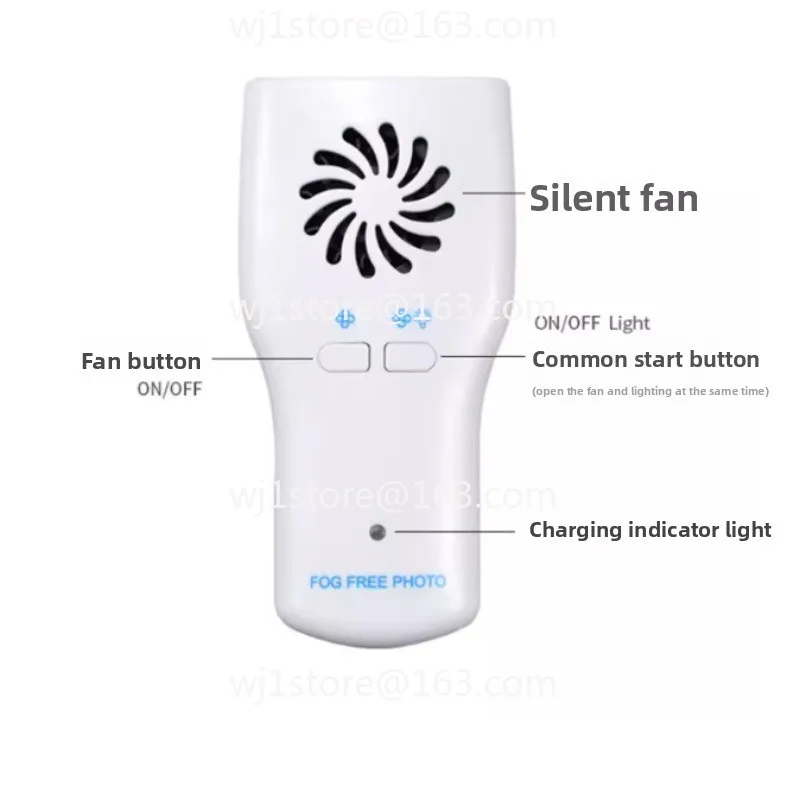 Reflector with Light, Anti-Fog Mouth Mirror, Double-Sided Stainless Steel Reflector for Intraoral Photography