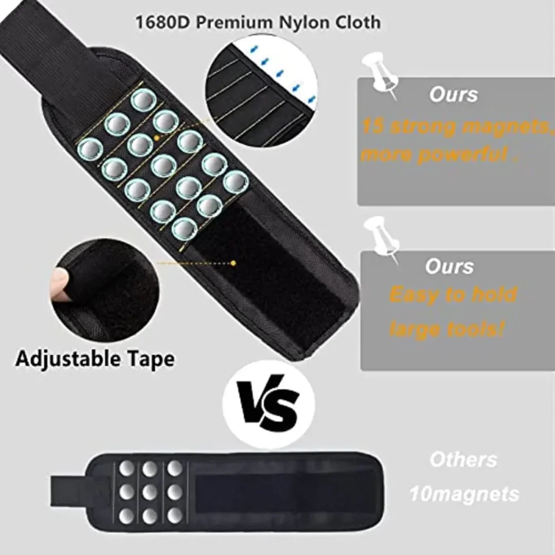 Gelang Magnetik untuk Menahan Sekrup, Mata Bor, Sabuk Penahan Alat di Pergelangan Tangan dengan Magnet Kuat, Gadget Keren untuk Pria, Wanita