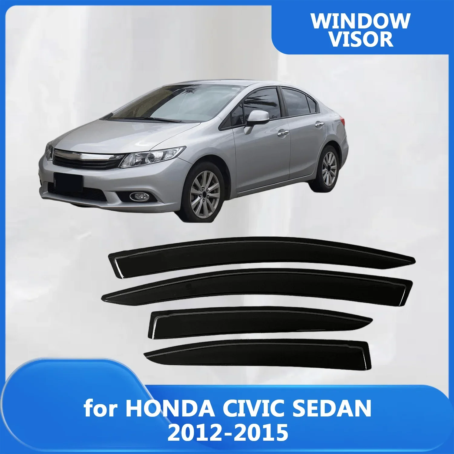 

Window Visor for HONDA CIVIC SEDAN FB1/2/3/4/5/6 FG2/3 2012 2013 2014 2015 Wind Deflectors Rain Guards Door Visor Vent Shades
