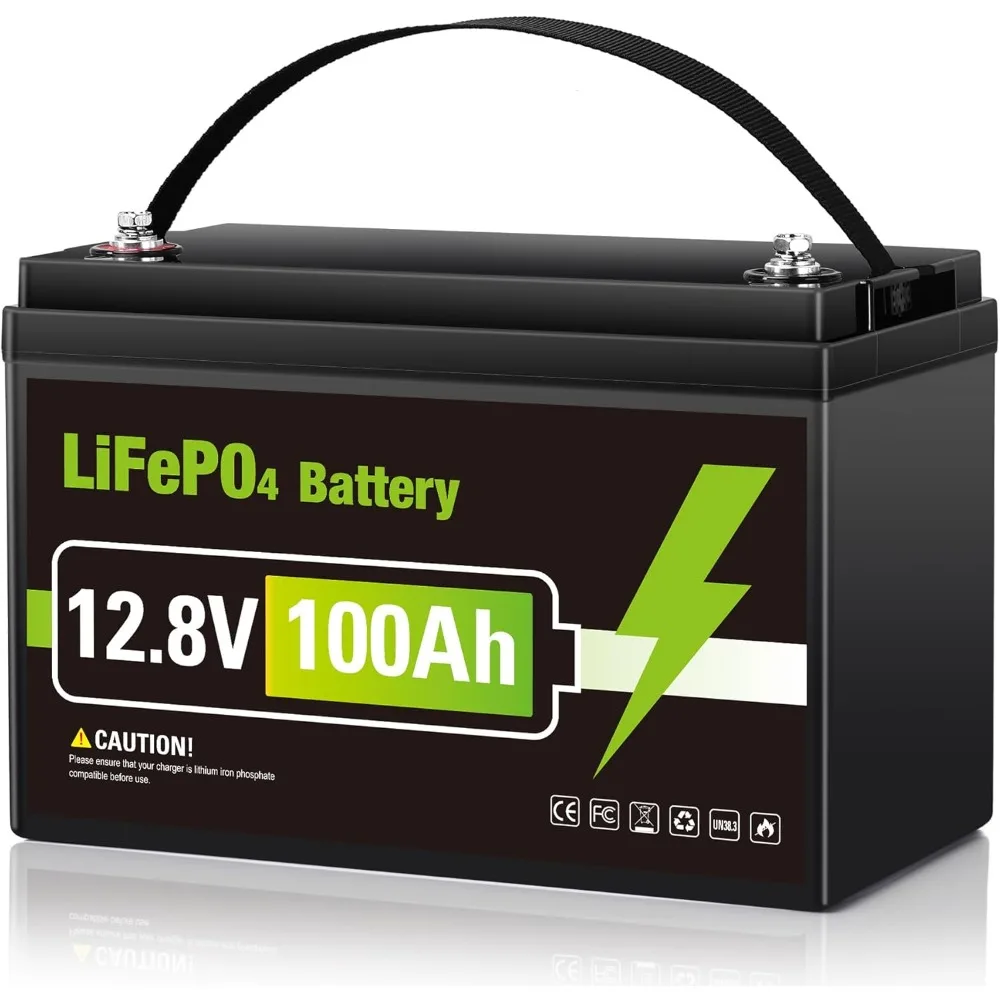 

Литиевая батарея LiFePO4 12 В, 100 Ач, литий-железо-фосфатная батарея группы 31, интеллектуальная защита BMS 100 А, батарея 1280 Втч