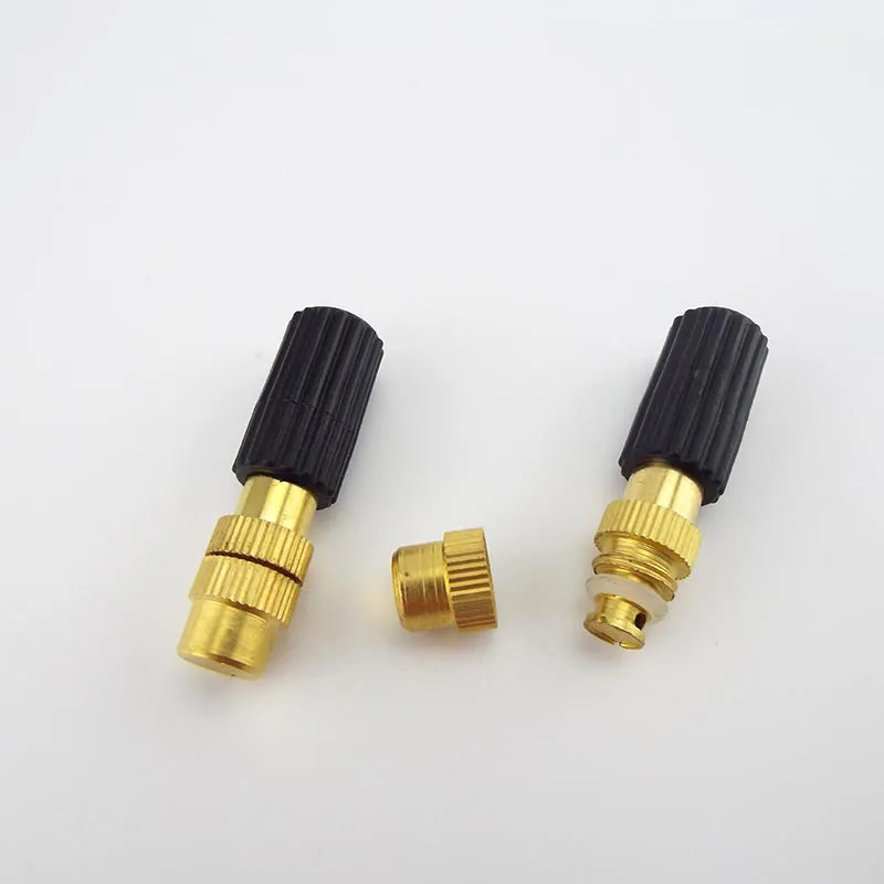 Micro Drip Irrigation 6mm Screw Misting Brass Nozzle Spray Sprinkler Head 4/7mm Barb Tee Water Hose Connector Garden Watering F1