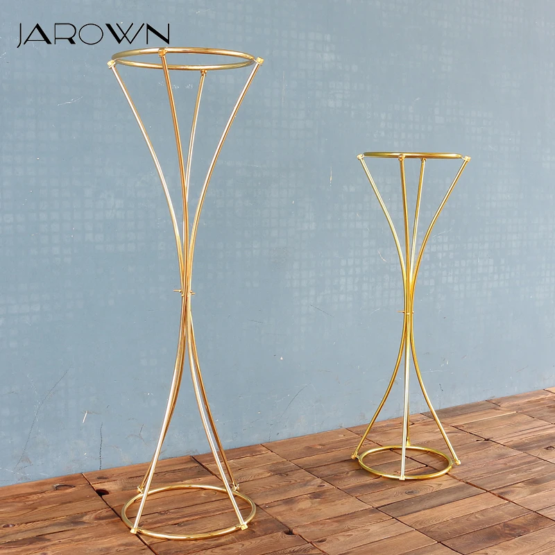 

JAROWN Gold Plated Wedding Metal Flower Stand Tall Centerpiece Geometric Stand Vase Table Floral Display Stand Wedding Decor