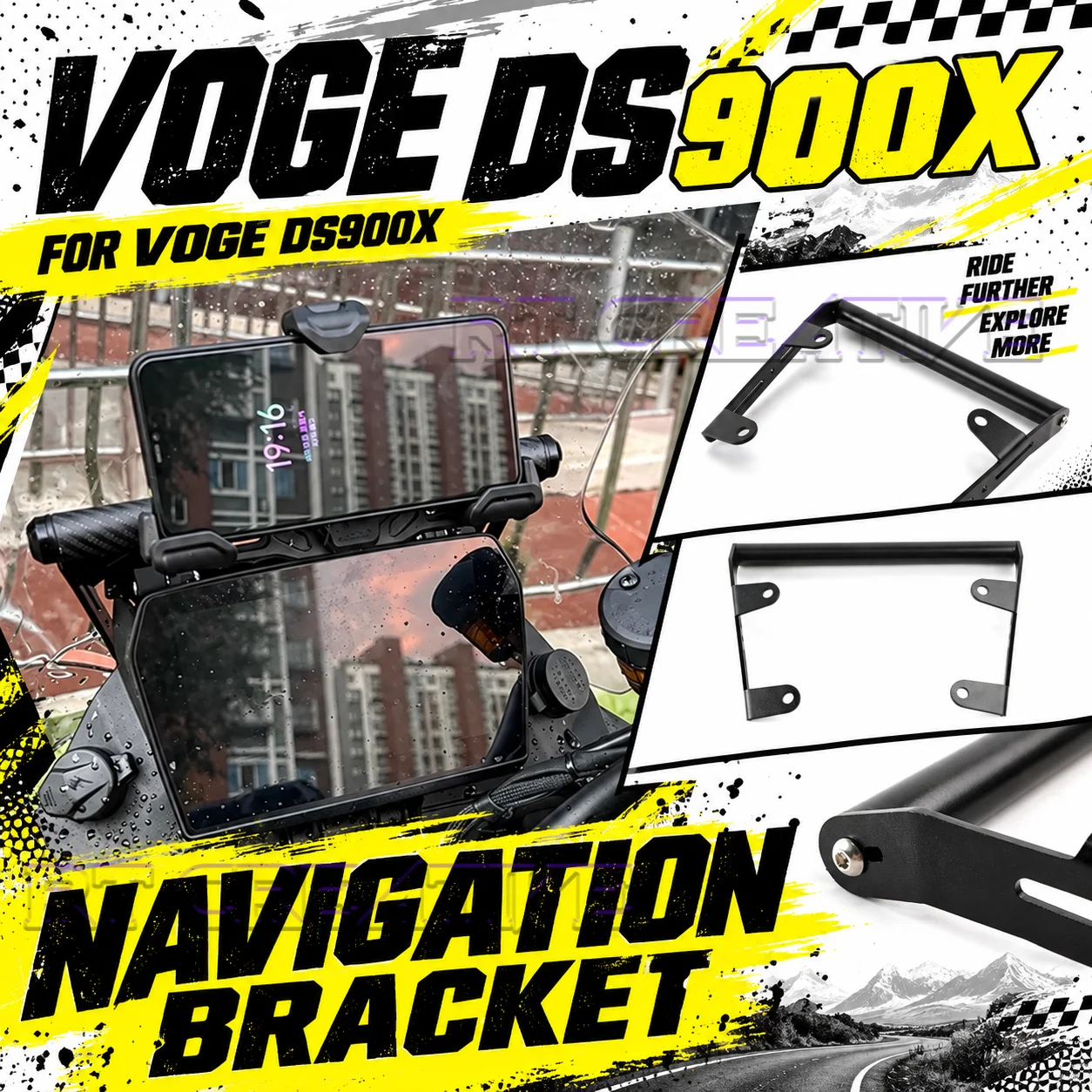 Multi-function Front Crossbar Windshield Phone Navigation Bracket Fit VOGE DS900X Adventure Bike