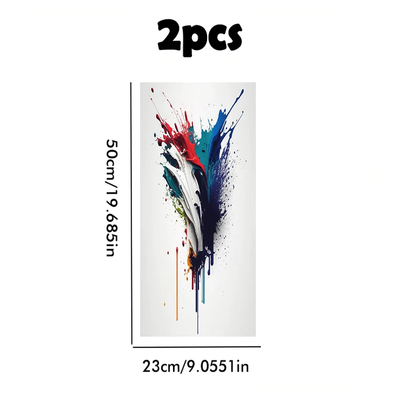 2 car center pillar stickers Color Ink Splatter B-pillar scratch protection sticker