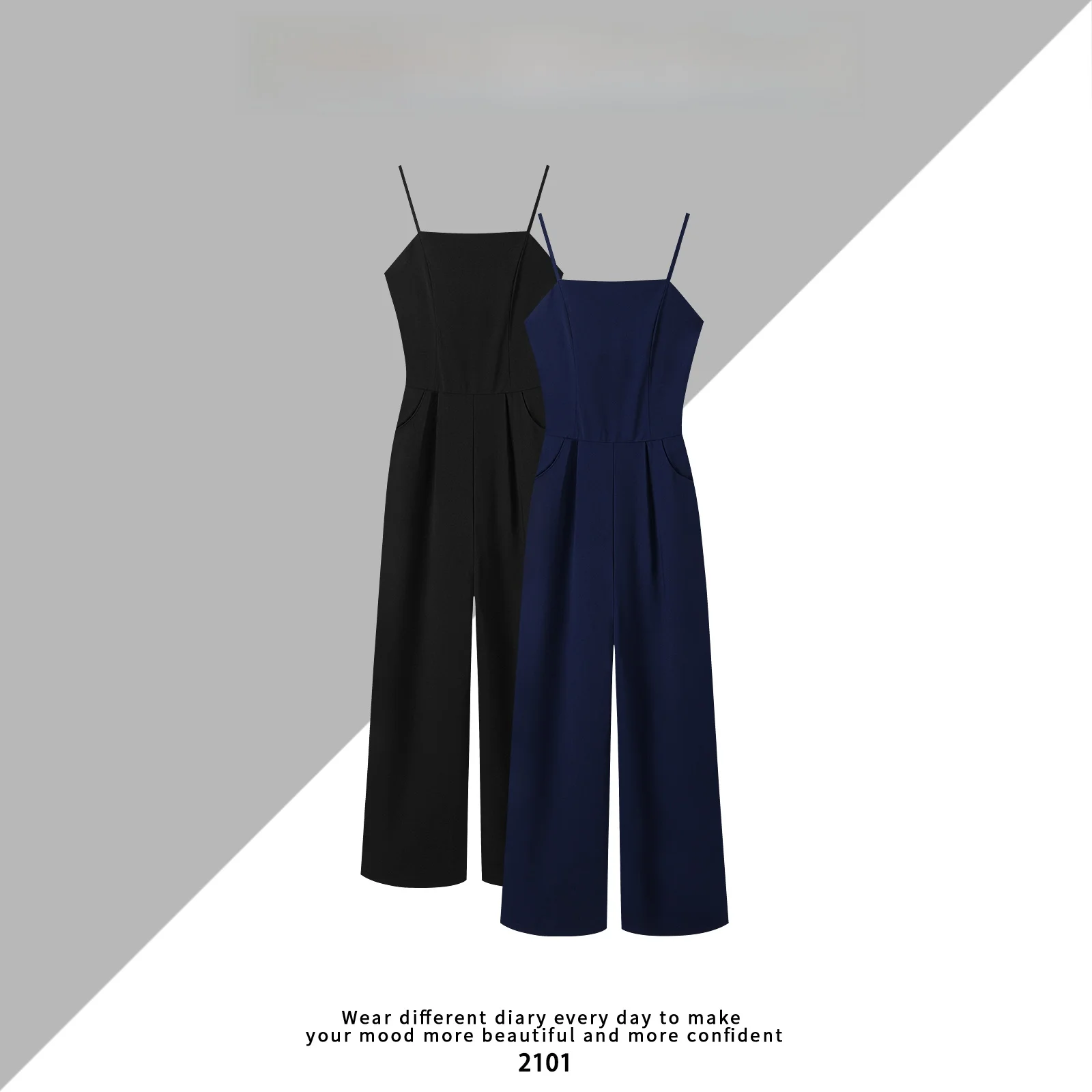 

mat Sle Women's Jumpsuit with Strap Casual Drapey Straight Leg Pants High Waist Long Pants Polyester Fiber