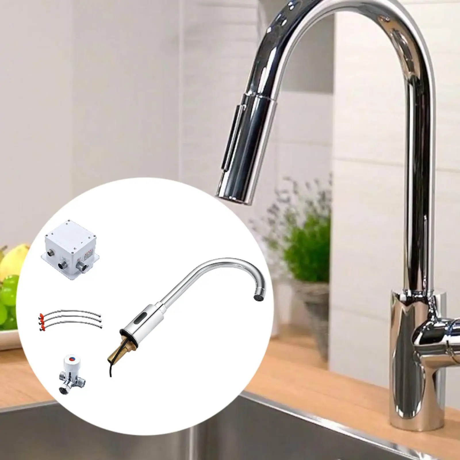 

Touchless Bathroom Faucet DC Box Automatic Sink Mixer Alloy Smart Faucet for Hotel Restaurant