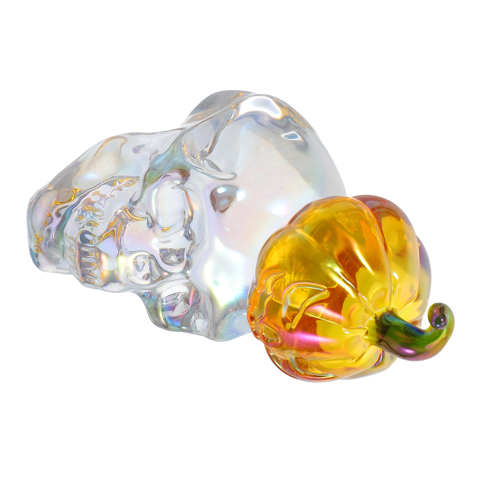 

Pumpkin Statue Crystal Skull Sculpture Head Halloween Decoration
