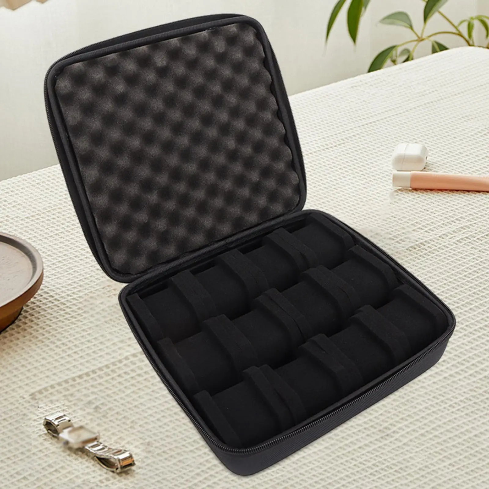Watch Case 12 Slots Protection Dustproof with Watch Pillows Organizer for Accessories Wristwatches Smart Watches