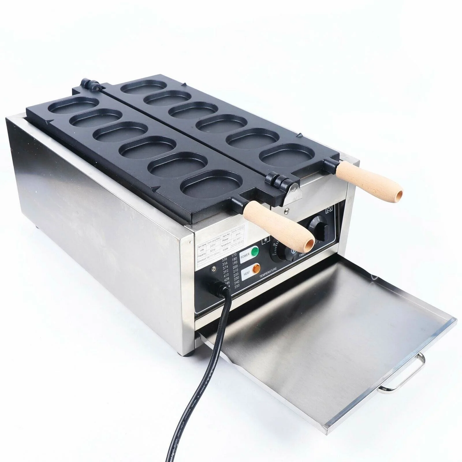 Roestvrij staal elektrische eierkoek grillmachine Ei koekje wafelmachine Commerciële wafelijzer