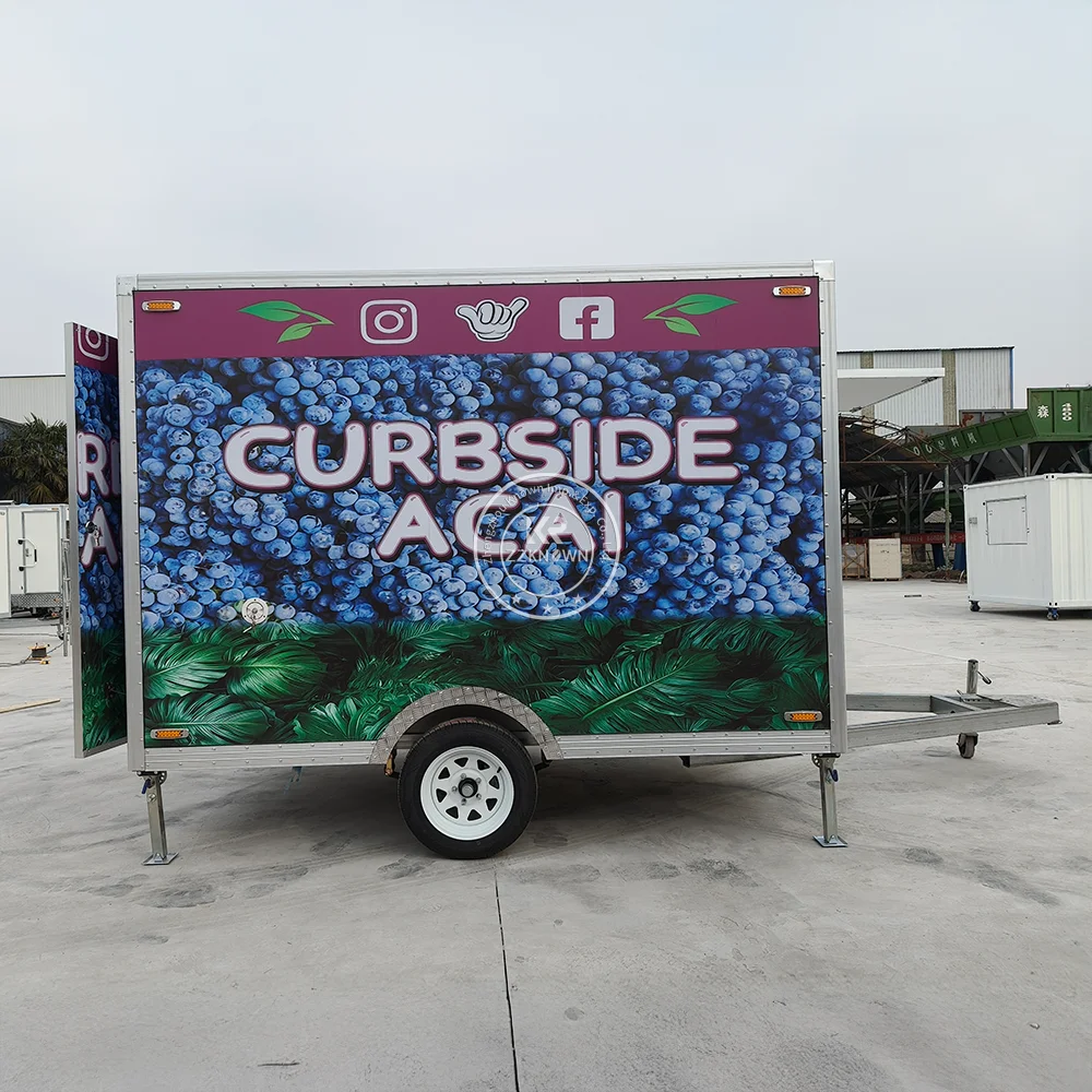 Mobile Kitchen Food Cart Burger Fries Food Truck Mobile Concession Trailer Outdoor Use Food Trailer with Complete Kitchen Setup