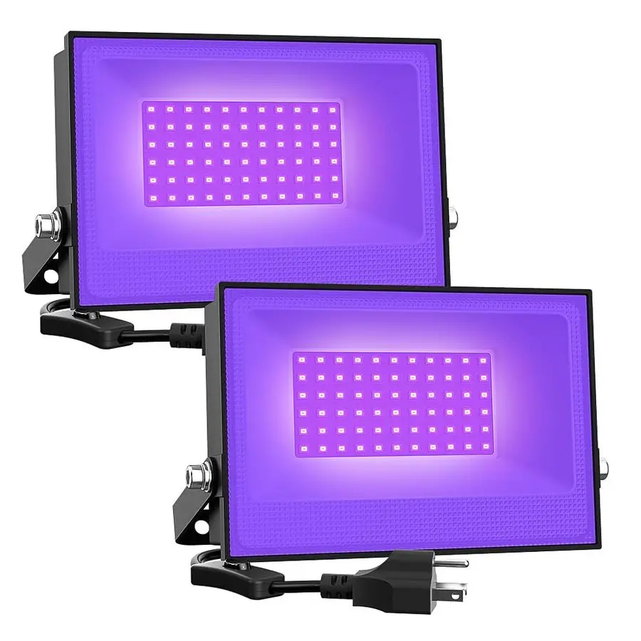 

2 Pack 38W LED Black Lights, Blacklight Flood Light with Plug, IP66 Waterproof, for Halloween Party, Glow in The Dark, Stage Lig