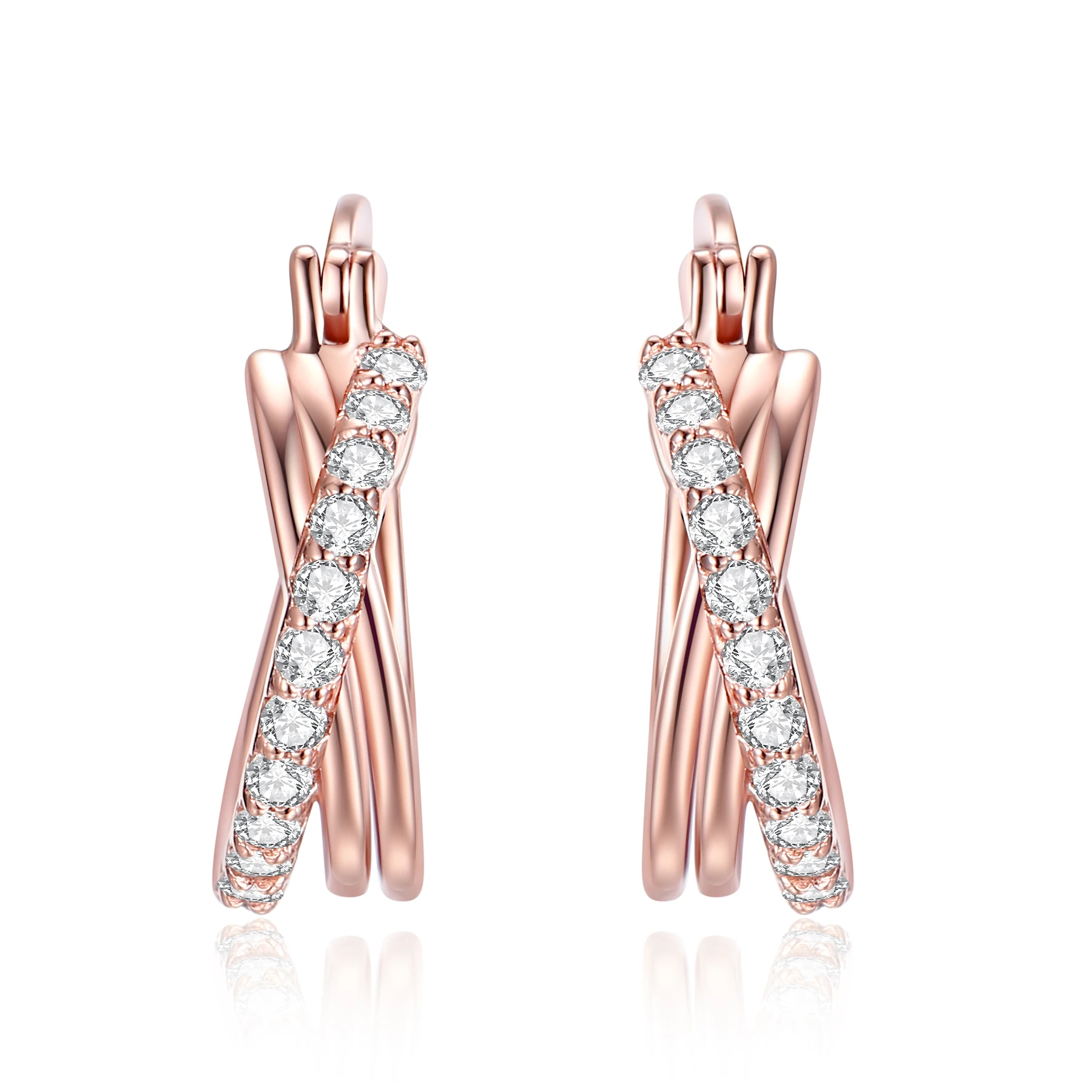 

Lab Grown Diamond Hoop Earrings for Women 18K Rose Gold Plated 925 Sterling Silver Dainty Hoops Fine Jewelry