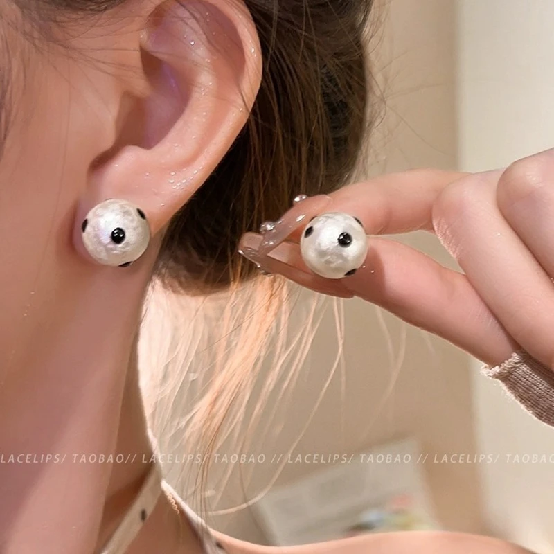 2026 New Fashion Jewelry Double Side Crystal 16MM Pearl Frosted Matte Stud Earring Gift For Women Girl Mix Color