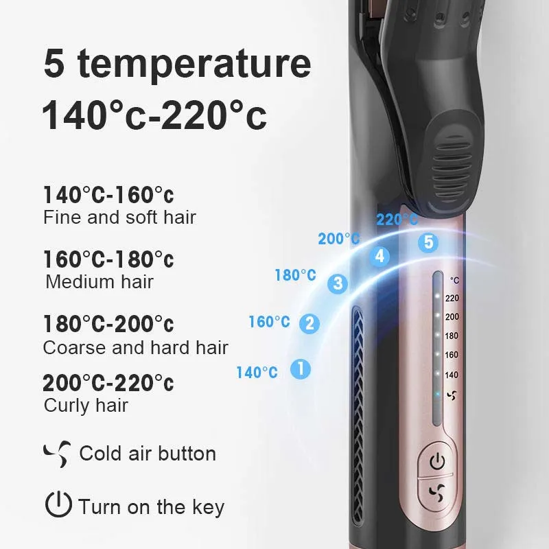 2 In 1 Ceramic Cool Airflow Hair Styler piastra per capelli portatile e bigodino piastra galleggiante 3D Cool Air Styler Flat Iron