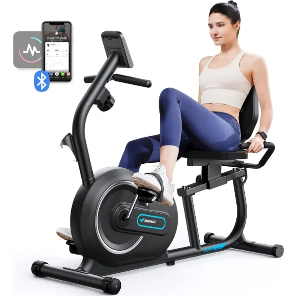 

MERACH Recumbent Exercise Bike for Home with Smart Bluetooth and Exclusive App Connectivity, LCD, Heart Rate Handle