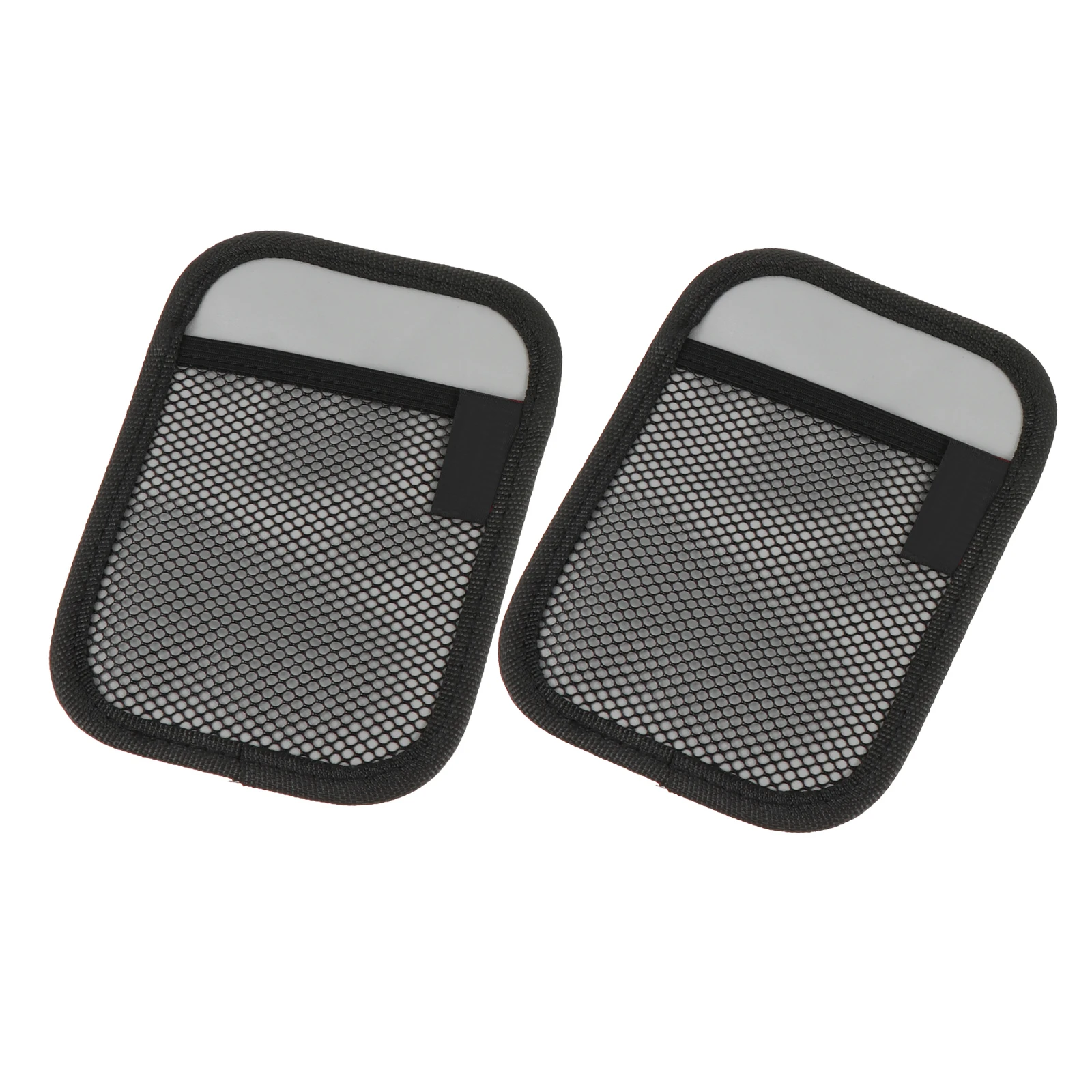 

2pcs Car Phone Storage Bag Large Black PU Mesh Pocket Holder Car-mounted Organizer Seat Sundries Interior