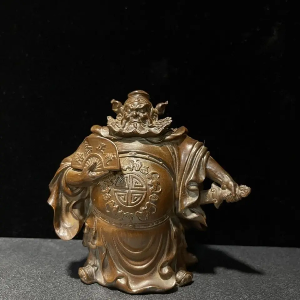 Hand Carved Wood Domineering nafu zhongkui Statue Figurine Desktop Ornaments Home Decoration Crafts Tea Pet Decor