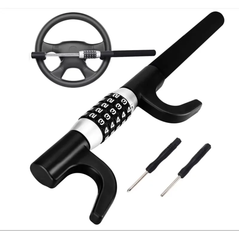 

Anti-theft steering wheel 5-position combination lock Quick release adjustable clip lock Security combination lock