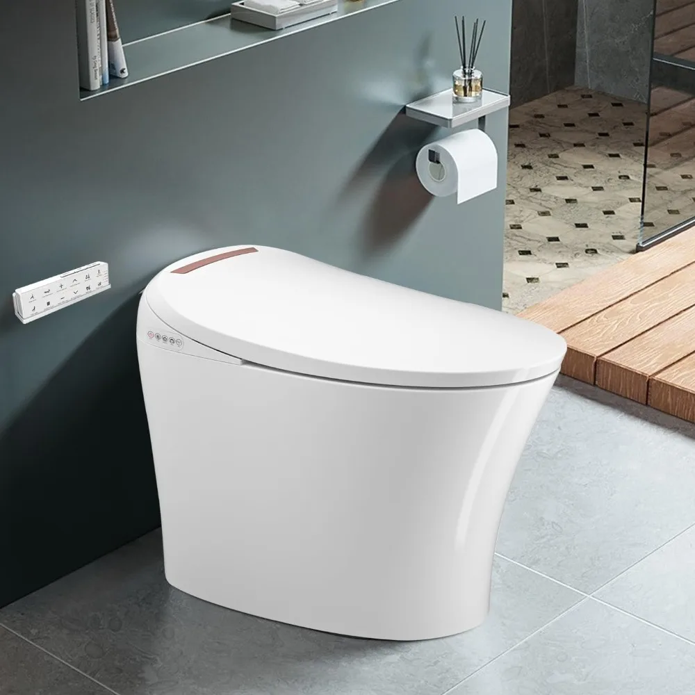 Smart Toilet, Heated Seat, Tankless, Automatic Flushing, Remote Control, One Piece Toilet,with Bidet Built in,Bidet Toilet