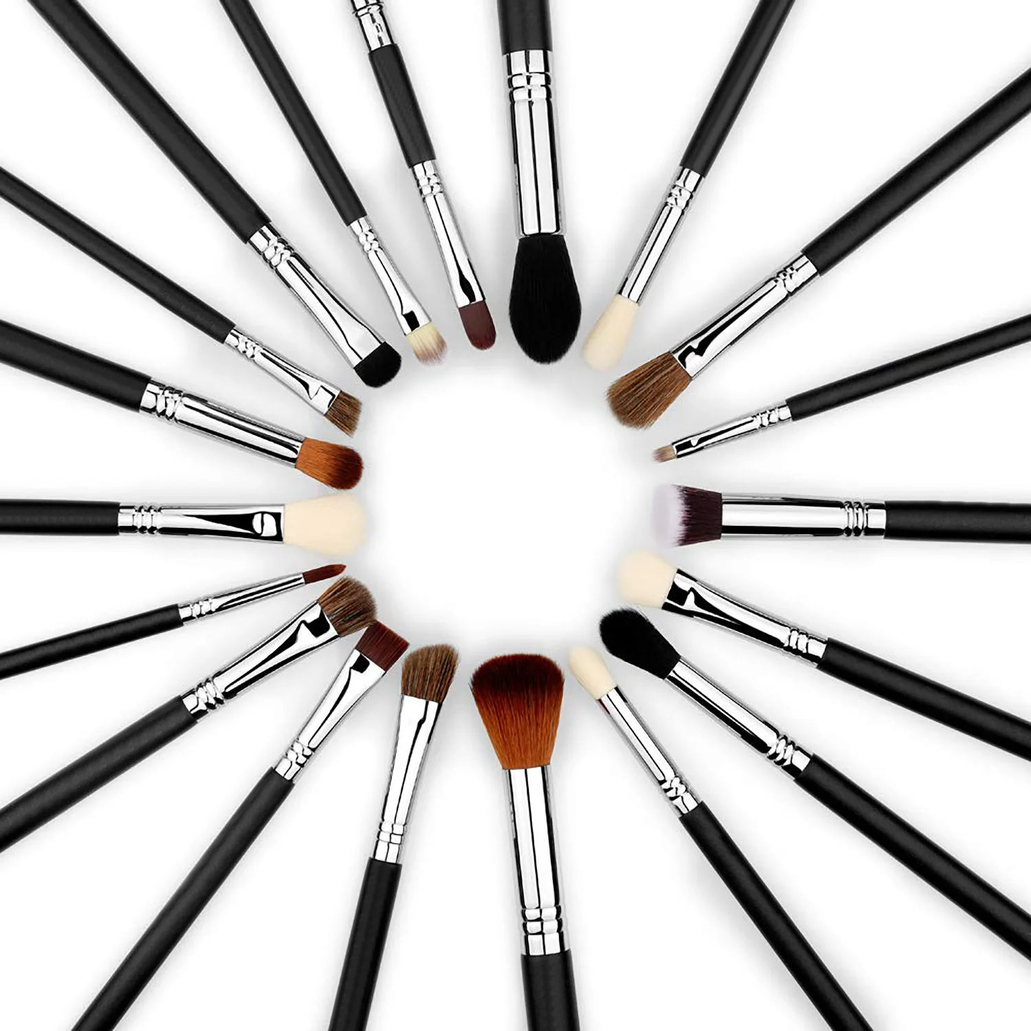 Professional Eye Makeup Brush Set 19Pcs Smudge Brush Loose Powder Eyeshadow Eyeliner Lips Blending Cosmetics Brushes Print Logo