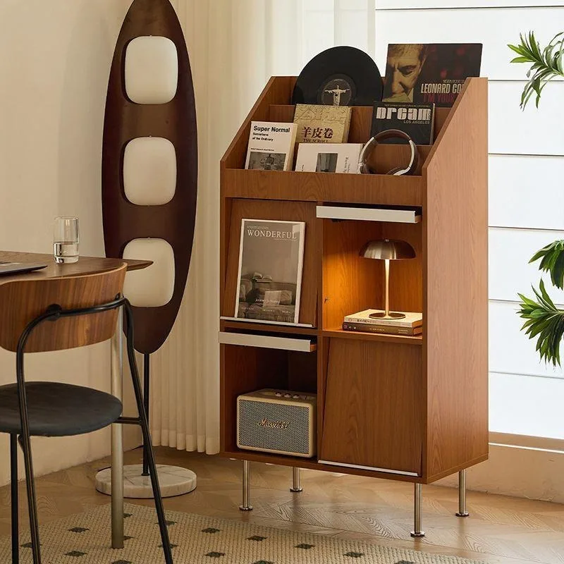 Medieval boxwood magazine rack, floor-to-ceiling TV side cabinet, books and magazines, living room display cabinet, chest