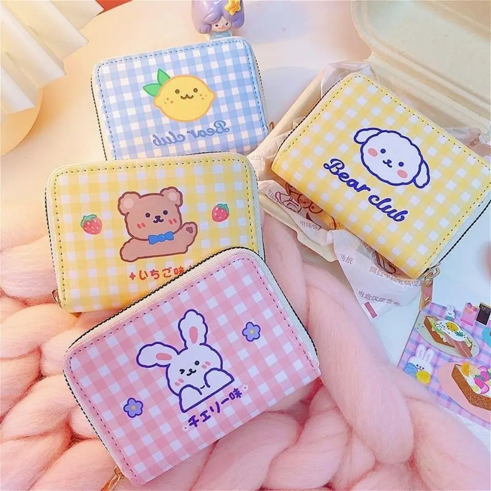 

High end women's zipper card bag with multiple card slots anti demagnetization cute cartoon niche credit card holder zero wallet