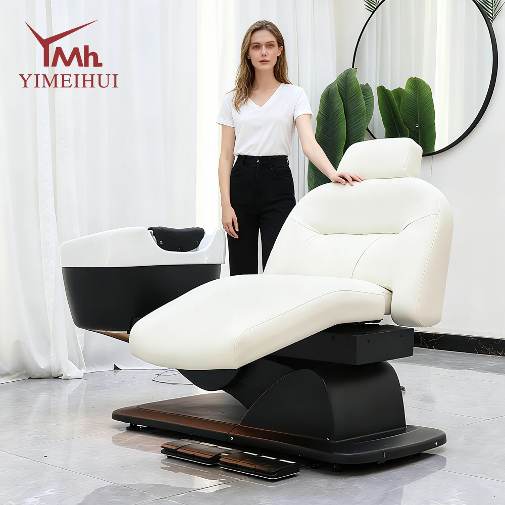 

Electric Foot Control Hair Washing Bed Height-adjustable Hair Washing Bed Salon Furniture Shampoo chair