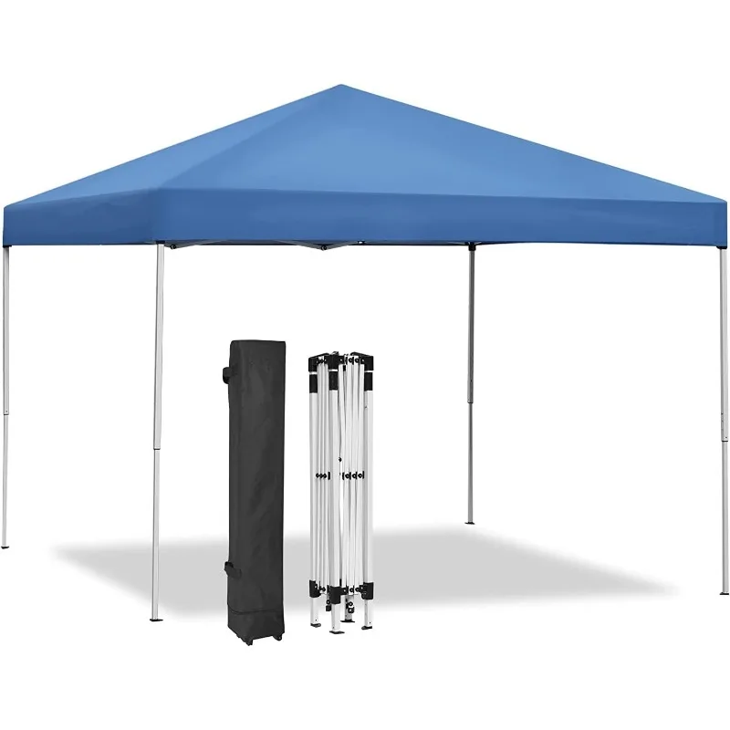 

10x10 Pop Up Canopy Tent Easy Set-up Outdoor Patio Canopy Adjustable Straight Leg Heights Instant Shelter with Wheeled Bag