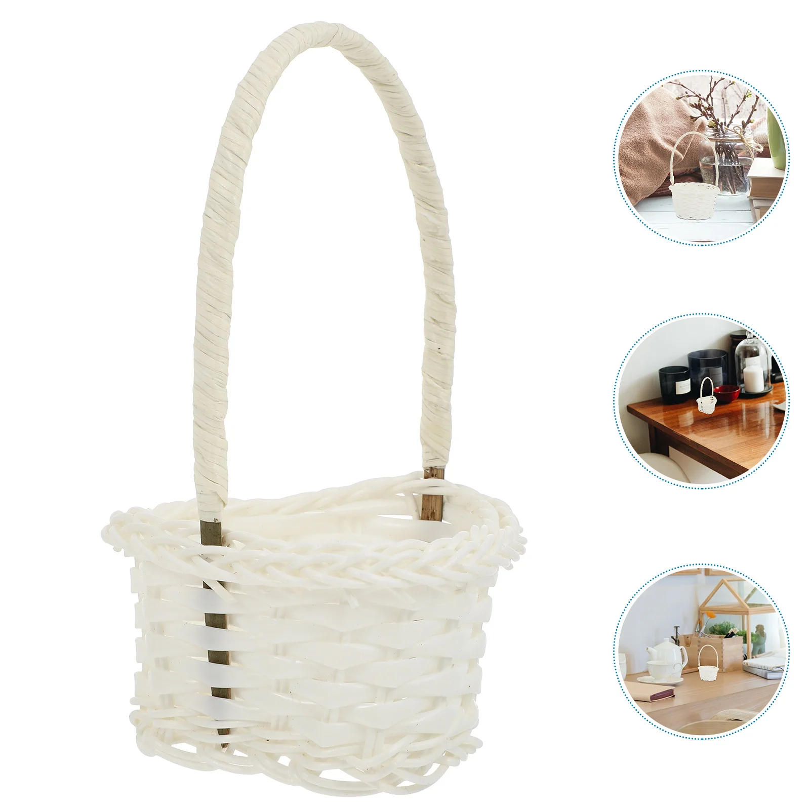 6 pçs pequena cesta rattan criança decorações de casamento para cerimônia flor bambu pão armazenamento