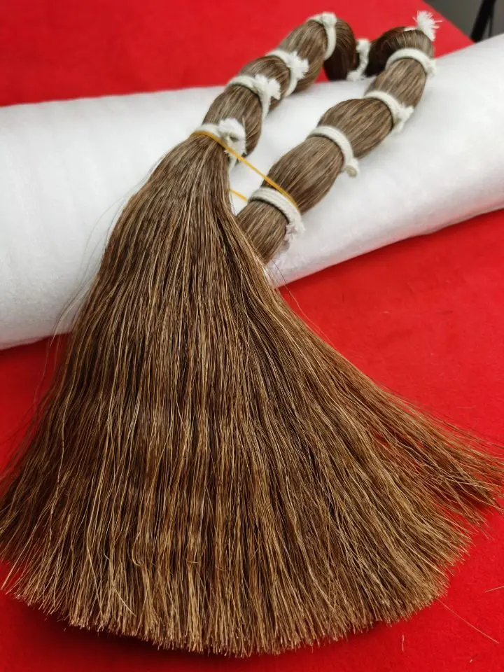 250g 70-75cm Brown Bow Hair Breeding Horsetail Qintail Bow Hair Whisk Embroidery Handicraft Woven Lining Hair