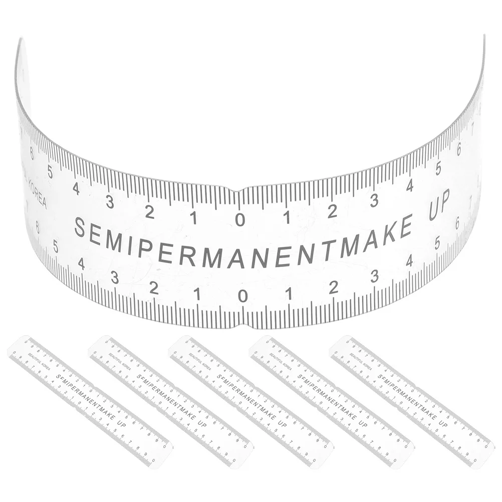 

6Pcs Reusable Eyebrow Stencil Ruler Clear PVC Curved Brow Mapping Tool for Eyebrow Eyeliner Lip Tattooing Precision Shaping