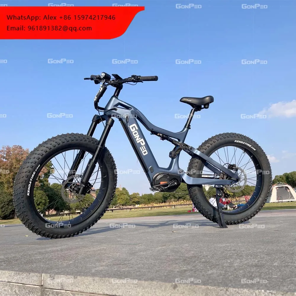 

Gonped Fat Tire Electric Bike Cadre Vtt Lectrique Pour Bafang M620 Mid Drive Ebike Full Suspension Electric Bike 1000w