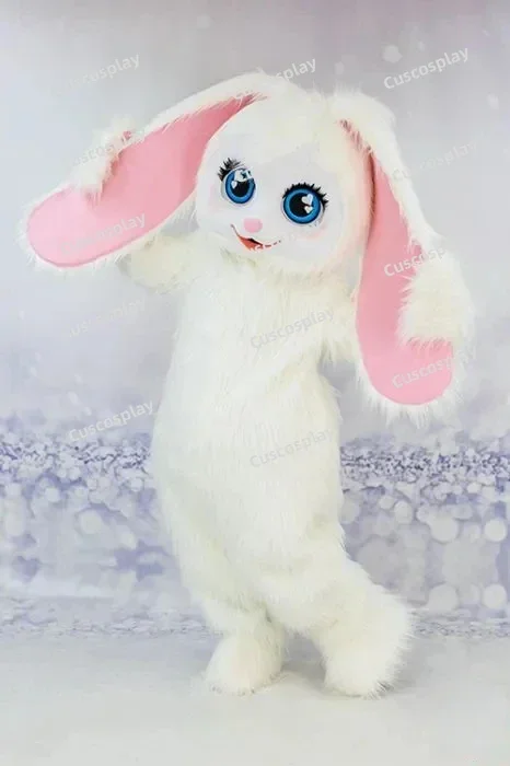 Christmas White Rabbit Cartoon Mascot Costume Bunny Fancy Dress Christmas Cosplay For Halloween Carvinal Party Event