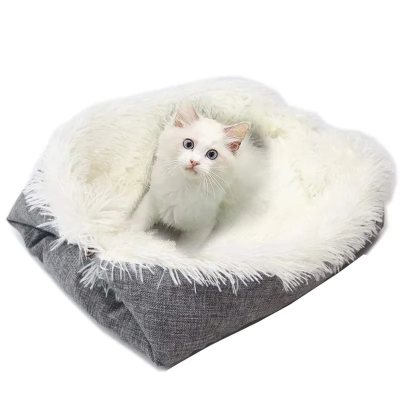 

Pets Sleeping Mat Detachable Dual-Use Plush Fluffy Warm Mattress Cushion Pad For Dogs Machine Washable Winter Kennel Cat Blanket