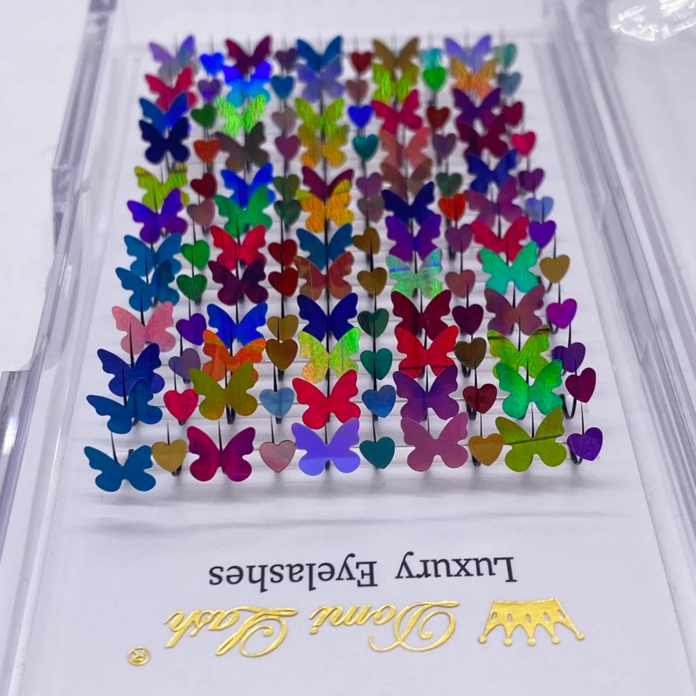 3d borboleta glitter cílios individuais flor coração extensão de cílios postiços vison macio natural decoração cílios produtos de maquiagem