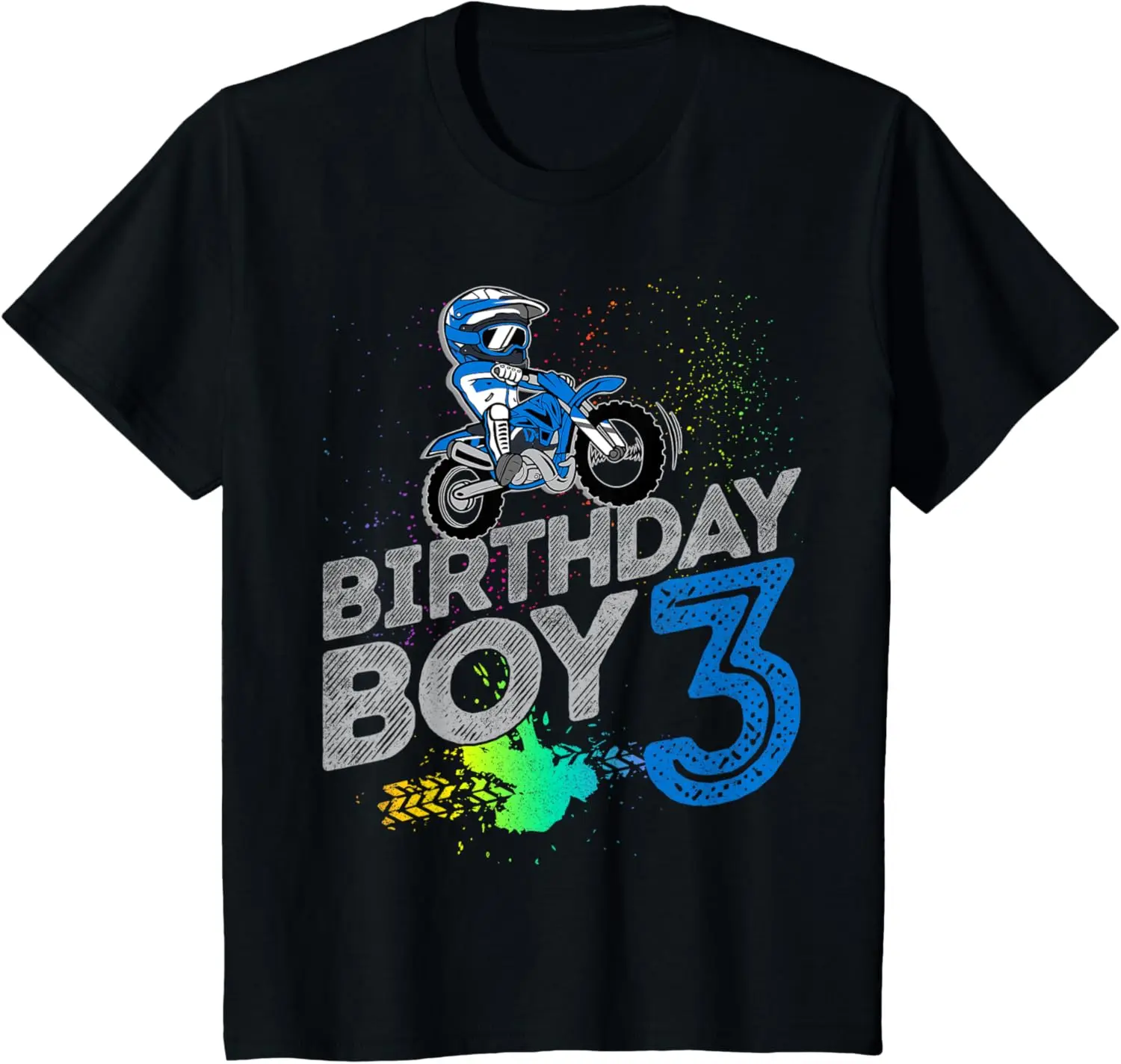 

Kids Dirt Bike Rider 3 Years Old Motocross 3rd Birthday Boy T-Shirt
