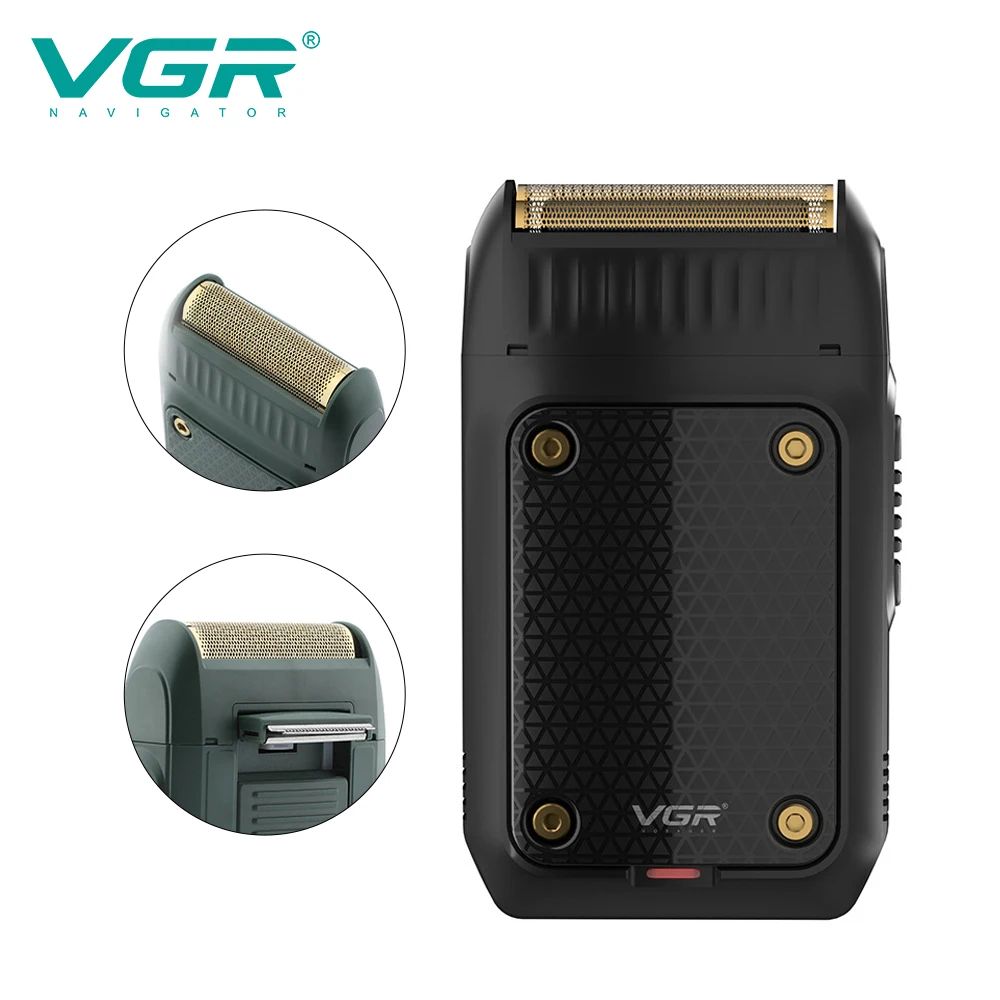 VGR Rasierer Elektrorasierer Tragbarer USB-Bartschneider Wiederaufladbare Rasiermaschine Reciprocating Razor Mini-Rasierer für Männer V-353