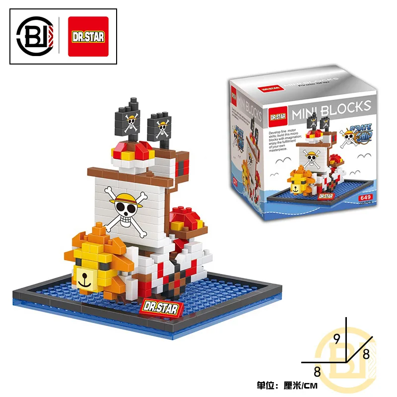 12 style One Piece Pirate Ship Series Building Blocks Bricks Anime Figure 3D DIY Luffy Mini Action Figures Education Game Toys