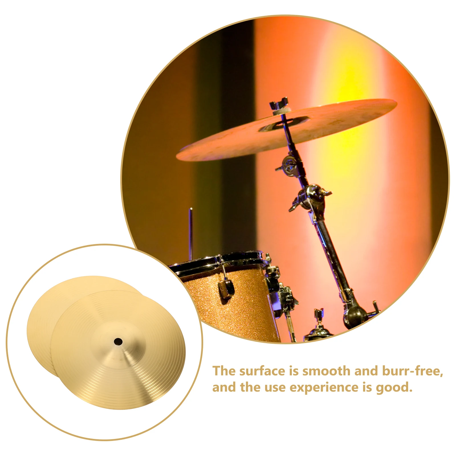 

2pcs 6 Inch Jazz Drum Crash Cymbals Metal Replacement Accessories Kit Percussion Practice Drum Set Sound Quality Lightweight