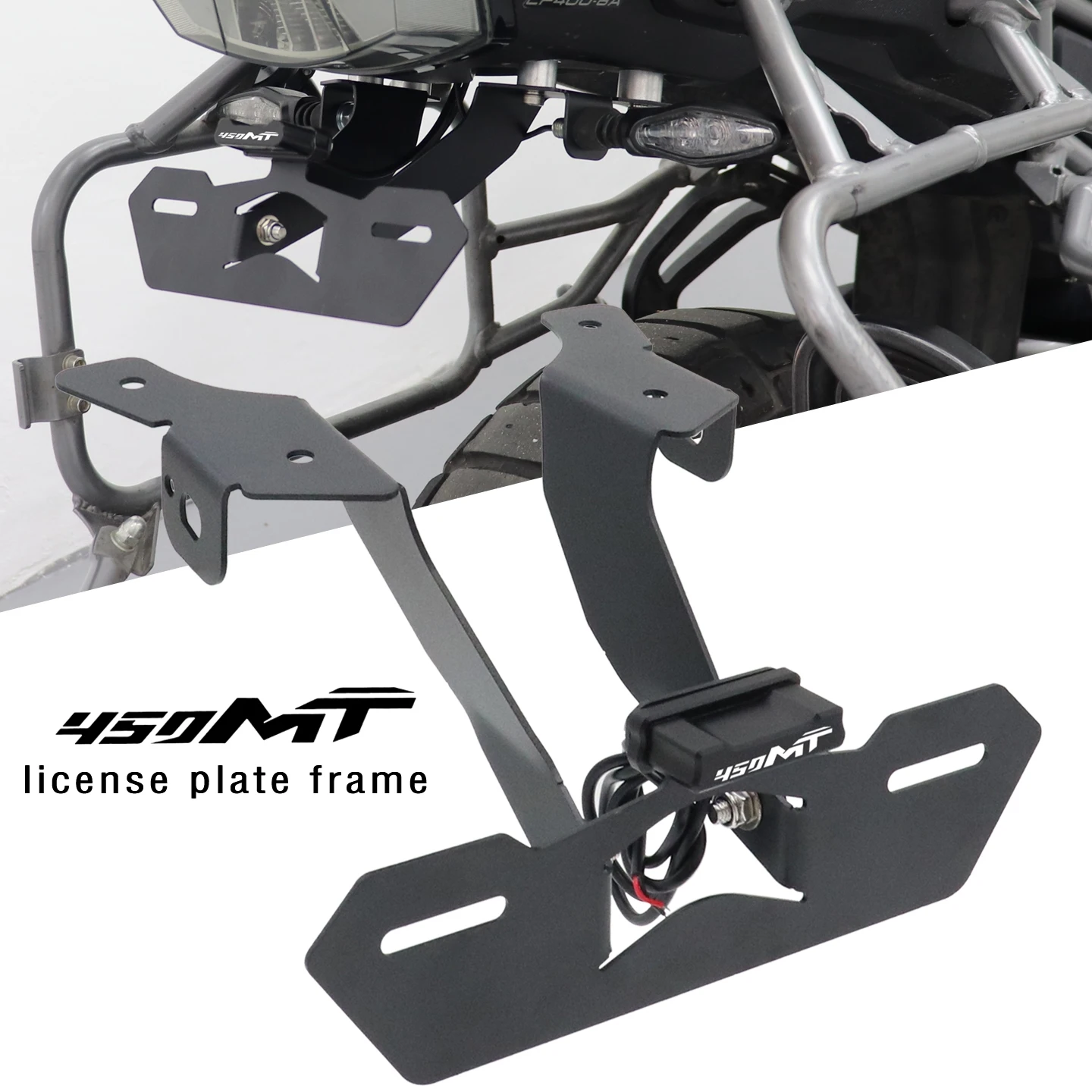 For CFMOTO 450MT MT450 800MTX 450 MT 800 MTX MTX800 Accessories License Plate Holder Fender Eliminator Tail Frame LED Light