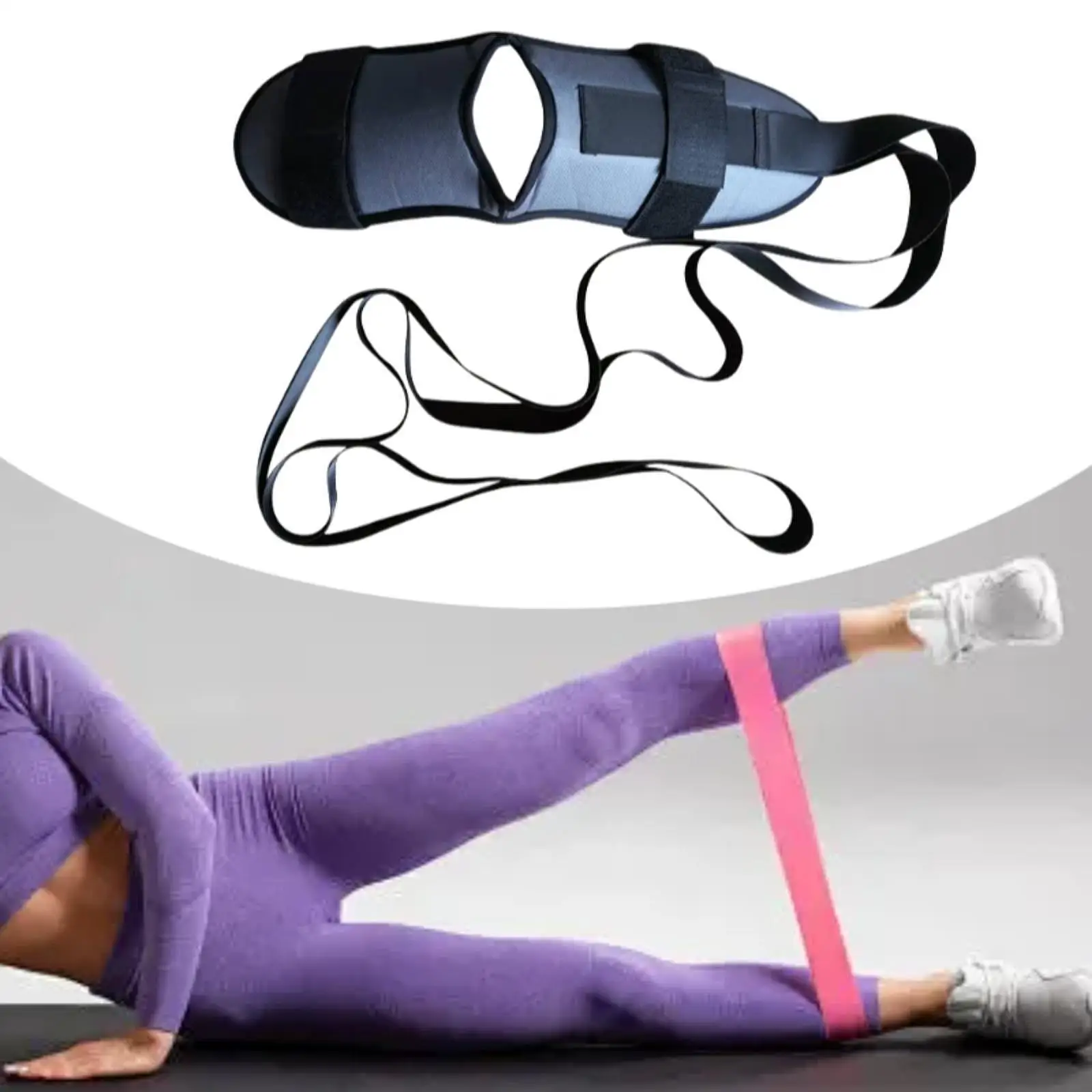 Stretching Strap with Loops, Hamstring Strap Portable Stretch Band Foot and Calf Stretcher for Office Home Gym Training Dance