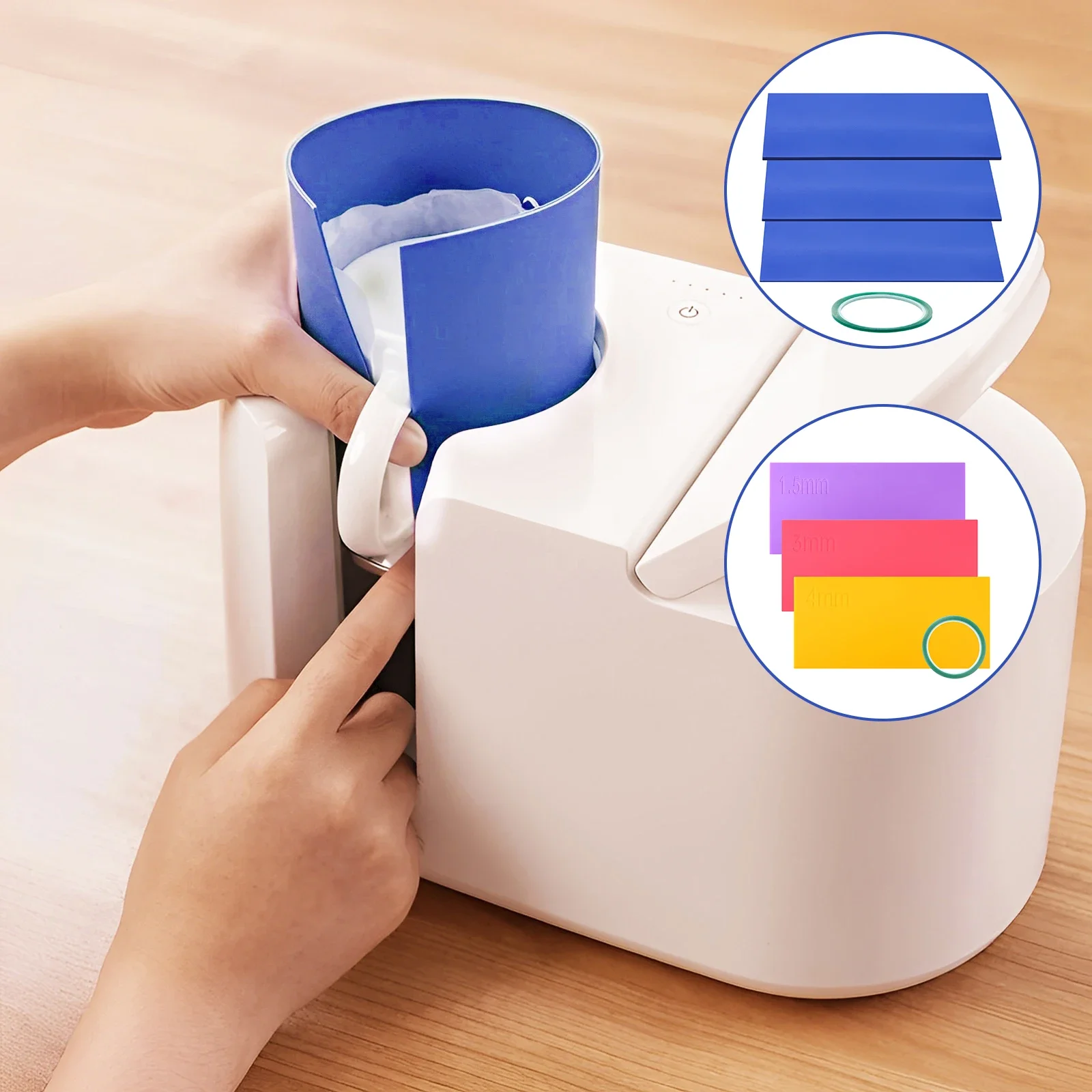 

3Pcs Sublimation Mug Wraps for Thermal Sublimation Machine Flexible Silicone Mug Tumbler Wraps Press Wraps for Mugs Glasses