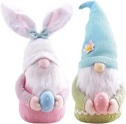 1pc Kids Easter Gifts Faceless Gnome Rabbit Dolls Bunny Carrot Dwarf Plush Doll Spring Easter Hanging Decoration For Home Decor