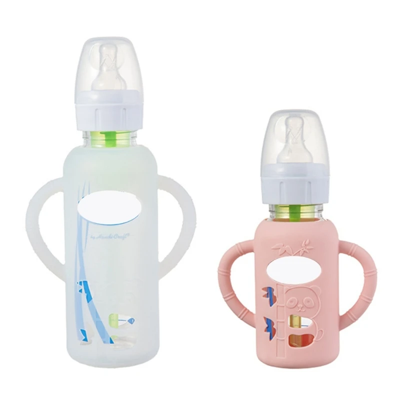 Baby Bottle Safety Cover Silicone Protective Sleeve Grip Case 120/250ml Glass Feeding Bottles Protector Drop shipping