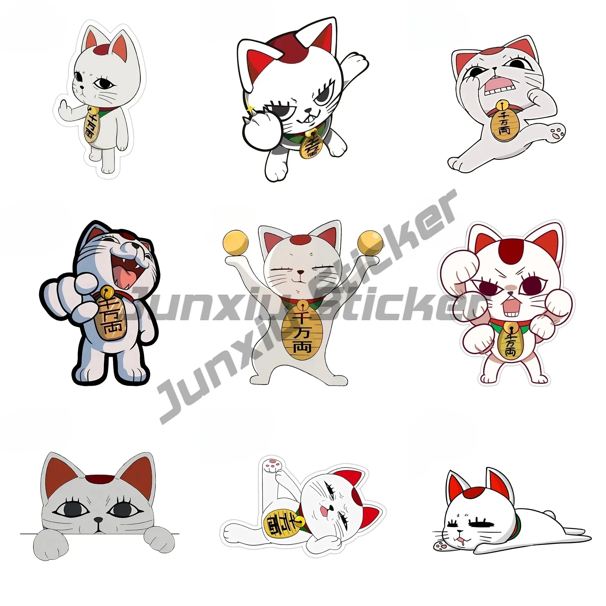 For Anime Granny Car Stickers Amusing Cartoon Cat Surfboard Decals Nice Waterproof Vinyl Car Door Protector