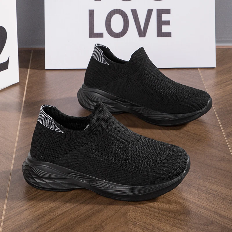 2025 New Comfortable High Shoes Sneakers Durable Knit Running Shoe Comfy Non-Slip Training Shoes for Kids Children Shoe