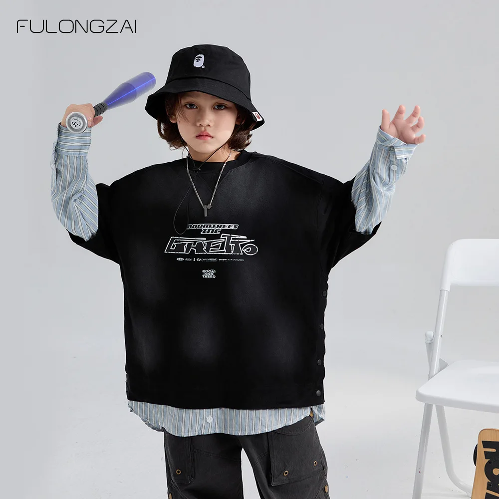 

2024 The Boys Clothes Kids Long Sleeve T Shirts Clothing Children Parent-child Outfit Korean Style Spring Autumn Top Cotton